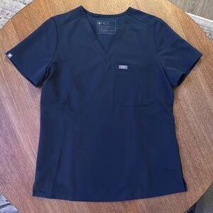 Figs Catarina One-Pocket Scrub Top Dark Harbor